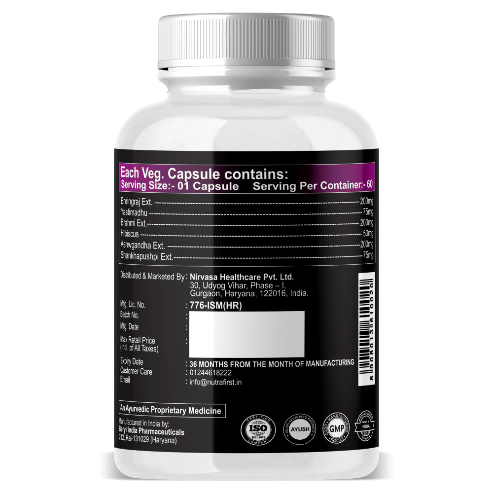 Nutrafirst Hair Regain + Capsules for Faster Hair Growth – 60 Capsules