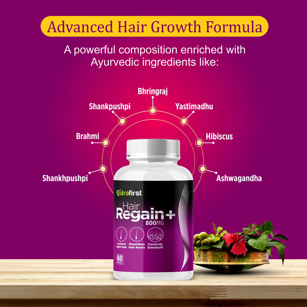 Nutrafirst Hair Regain + Capsules for Faster Hair Growth – 60 Capsules