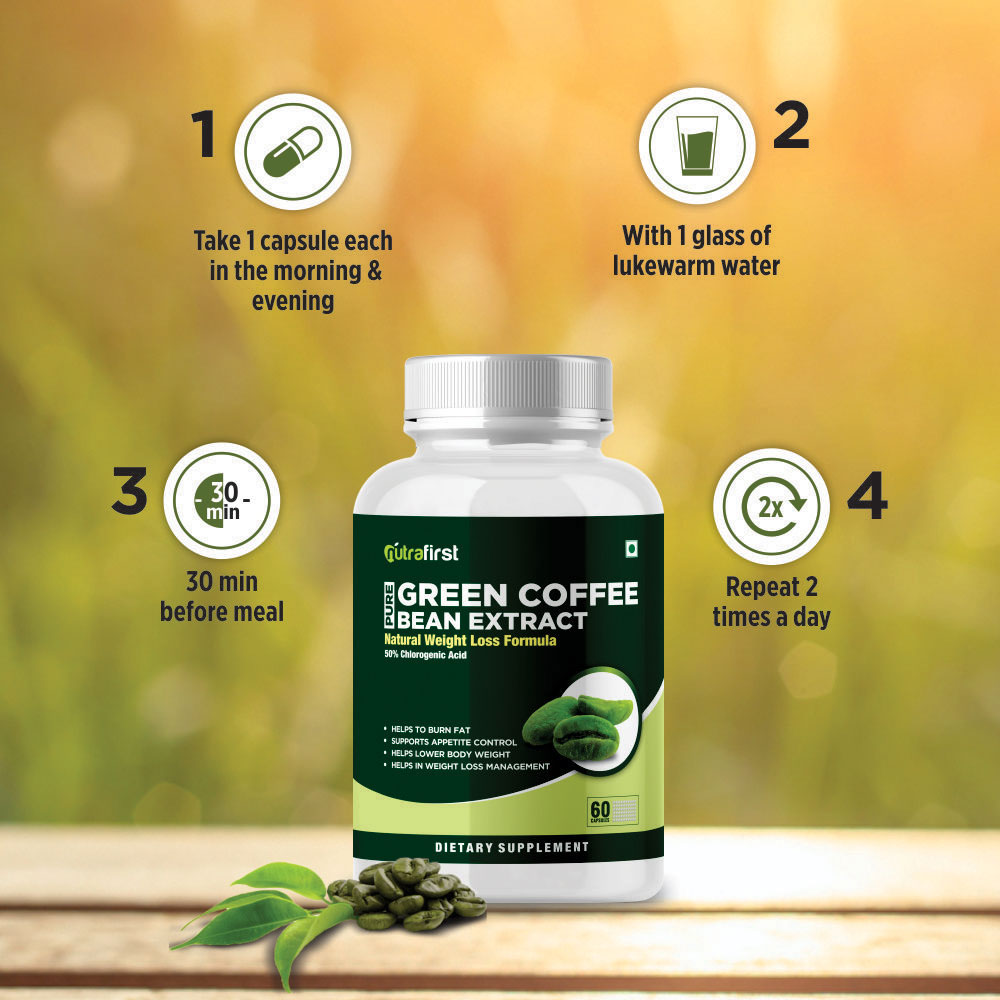 Nutrafirst Green Coffee Beans Capsules for Weight Loss – 60 Capsules