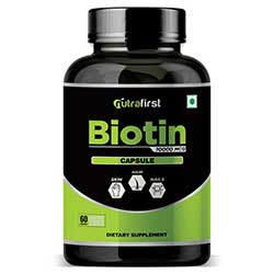 Biotin (Vitamin B7) Capsules For Hair, Skin and Nails (3 Bottles Pack)