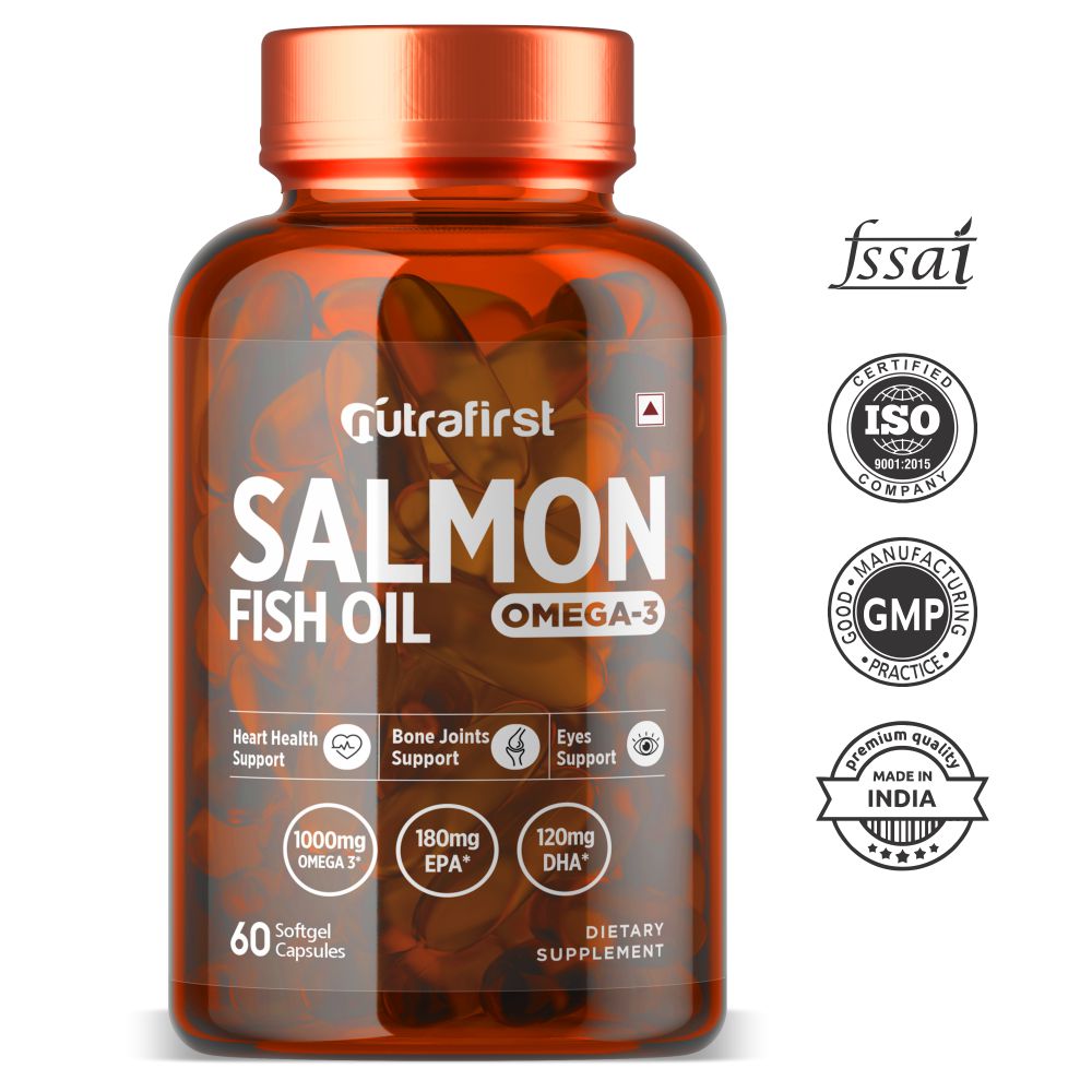 Nutrafirst Salmon Fish Oil, Omega 3 Fatty Acid 1000mg – 60 Capsules