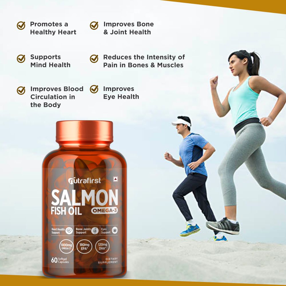 Nutrafirst Salmon Fish Oil, Omega 3 Fatty Acid 1000mg – 60 Capsules