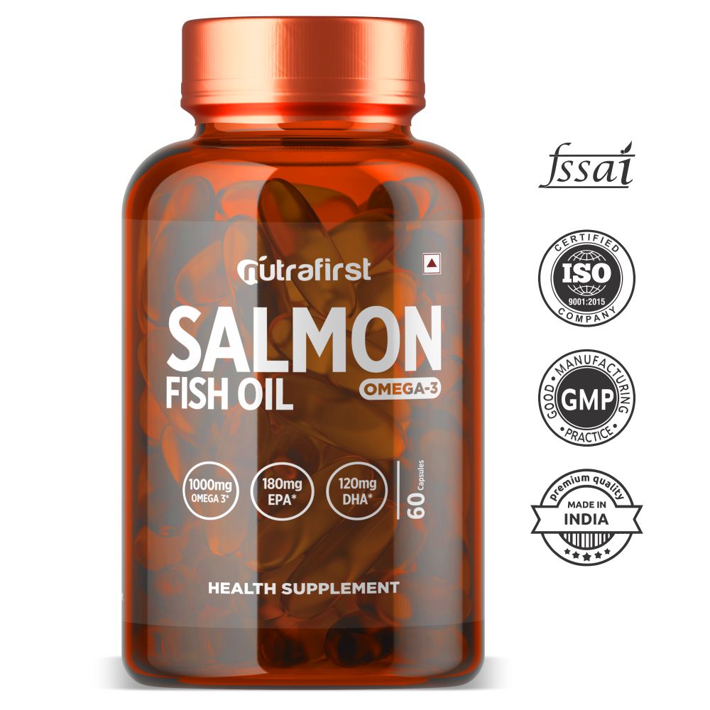 Nutrafirst Salmon Fish Oil, Omega 3 Fatty Acid 1000mg – 60 Capsules