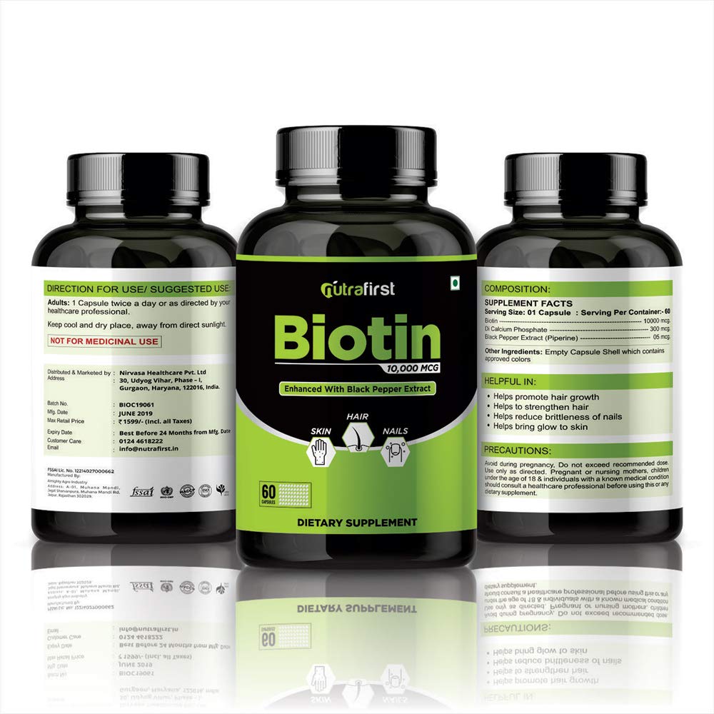 nutrafirst biotin -with black pepper-60 caps-1000mcg-2