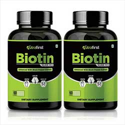 Nutrafirst Biotin Capsules for Hair, Skin and Nails 10000mcg – 60 Capsules