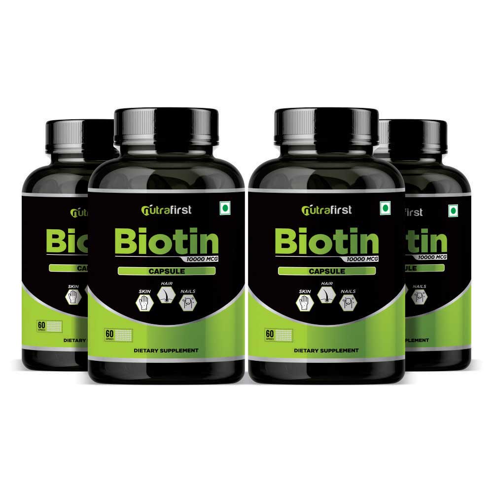 Biotin Supplements For Hair, Skin and Nails (4 Bottles Pack)