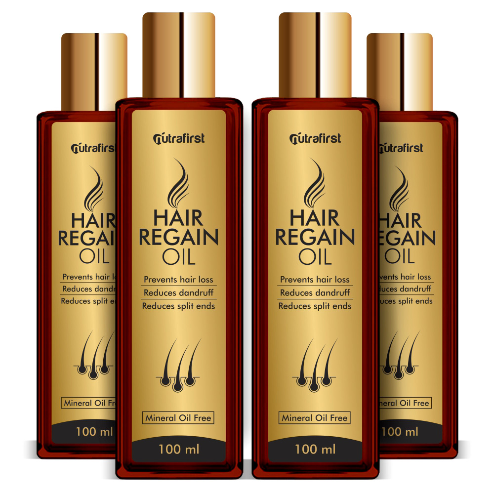 Hair Gain | Regain Oil | Best Hair Oil For Faster Hair Growth For Men & Women (4 Bottle Pack)