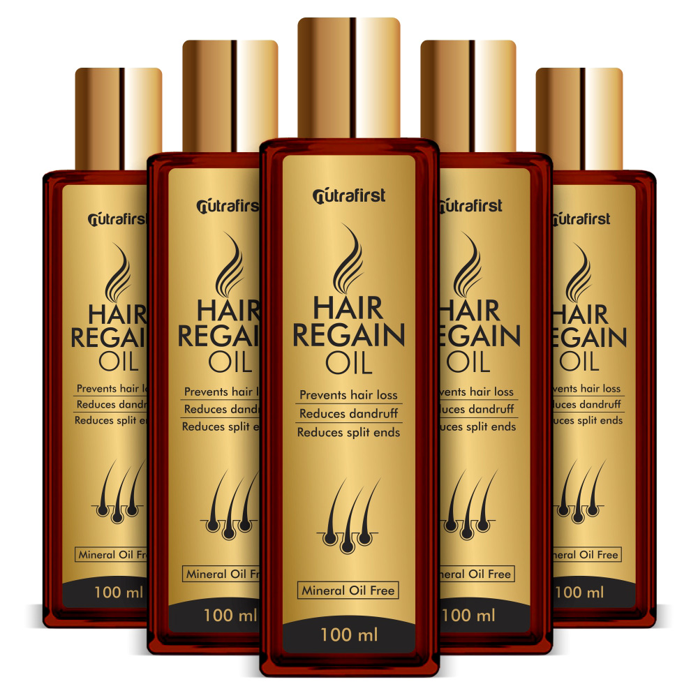 Hair Gain | Regain Oil | Best Hair Regrowth Oil For Baldness For Men & Women (5 Bottle Pack)