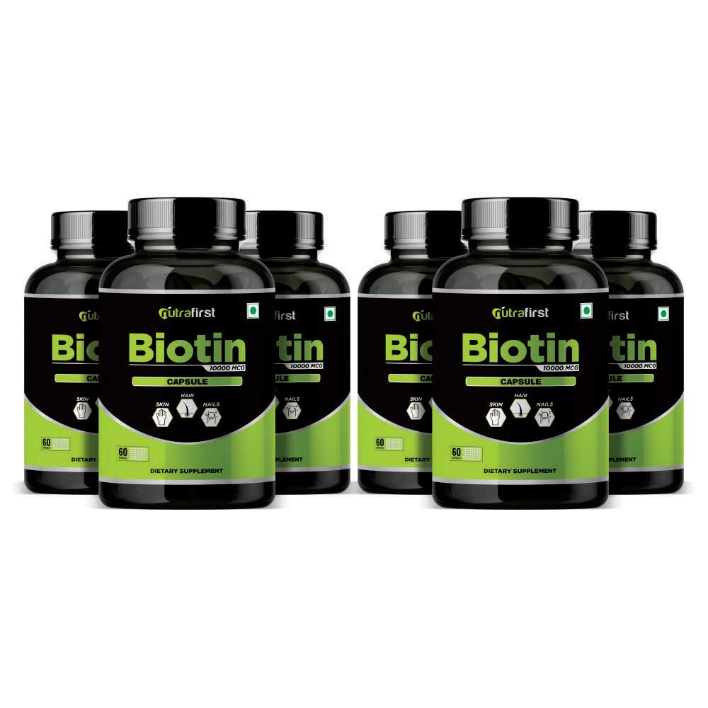 Biotin For Hair, Skin and Nails (6 Bottles Pack)