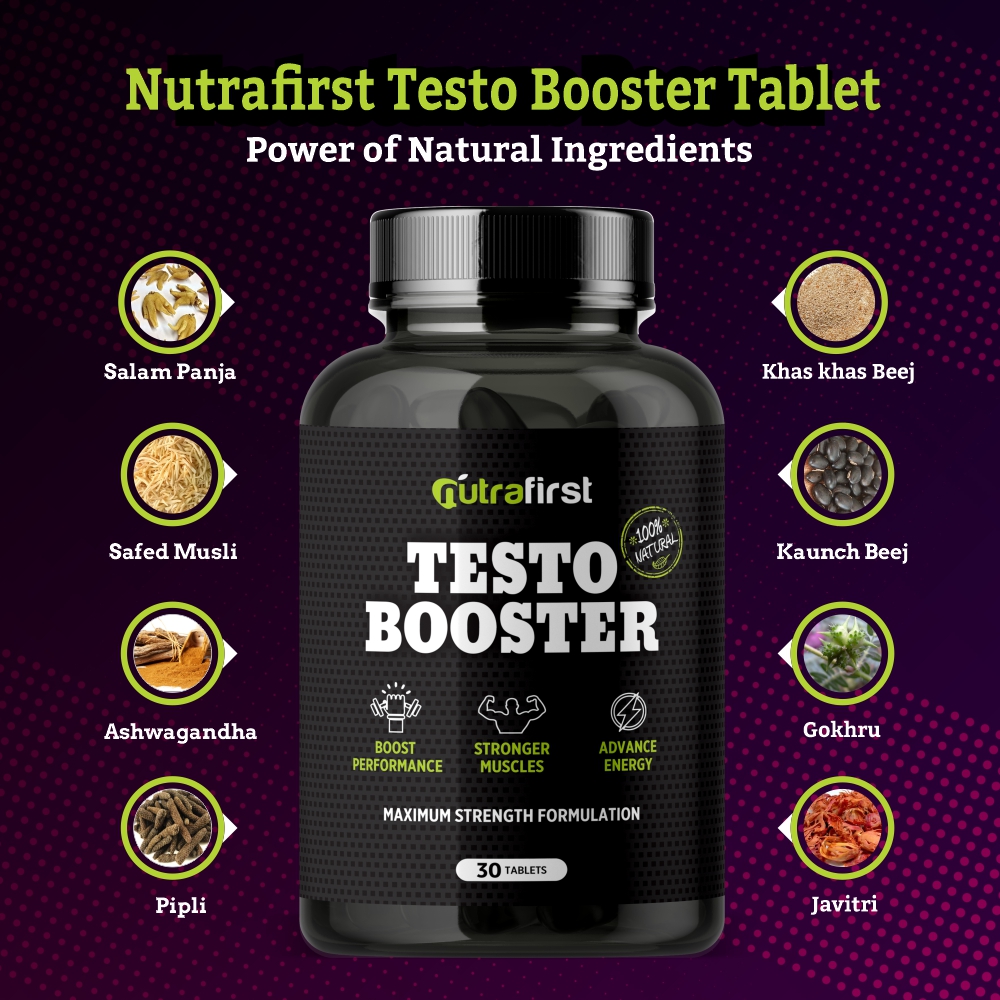 Nutrafirst Natural Testo Booster (Ultra Josh) Tablets for Men – 180 Tablets (6 Bottles Pack)