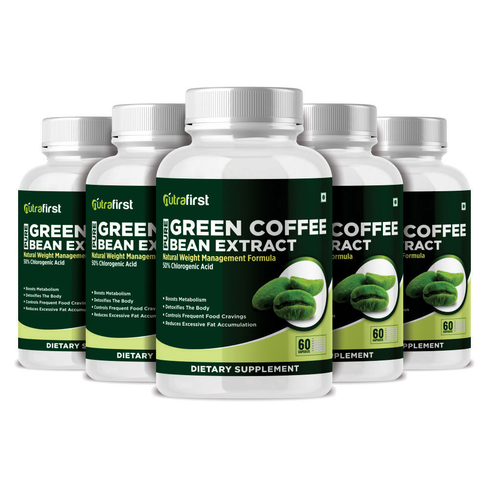Green Coffee Bean Capsules For Weight Loss (5 Bottles Pack)