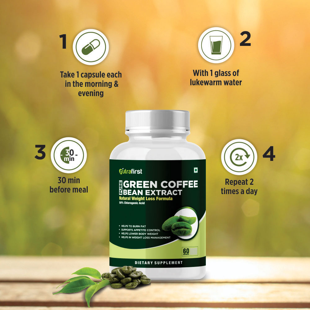 Green Coffee Extract Capsules For Weight Loss (4 Bottles Pack)
