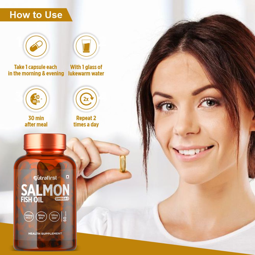 Salmon Fish Oil | Omega 3 Fatty Acids Capsules (Pack 4)