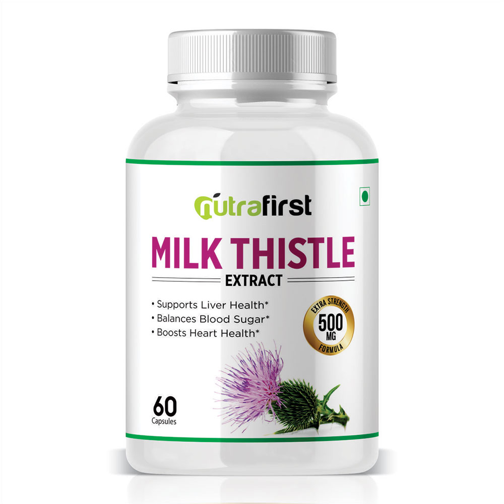 Nutrafirst Milk Thistle (Silymarin) Extract 500mg for Fatty Liver – 60 Capsules