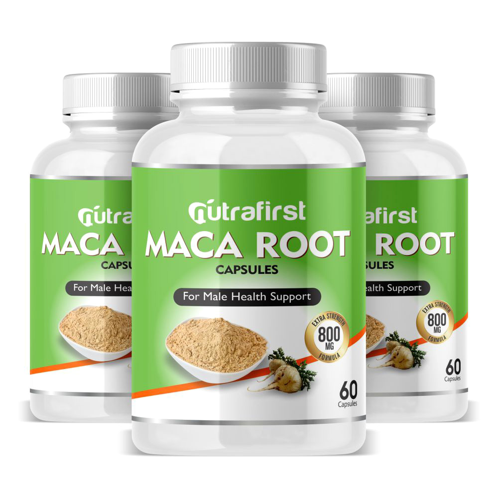 Pure & Organic Maca Root Capsules 500mg – (3 Bottles Pack)