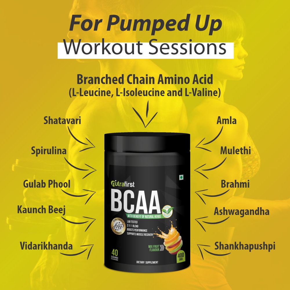 Nutrafirst BCAA Powder with Herbs – 400gm