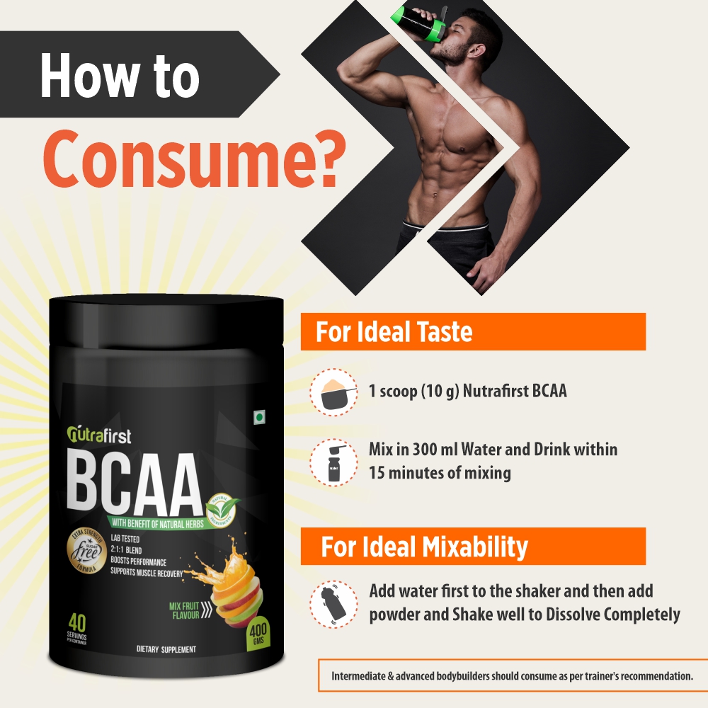 Nutrafirst BCAA Powder with Herbs – 400gm