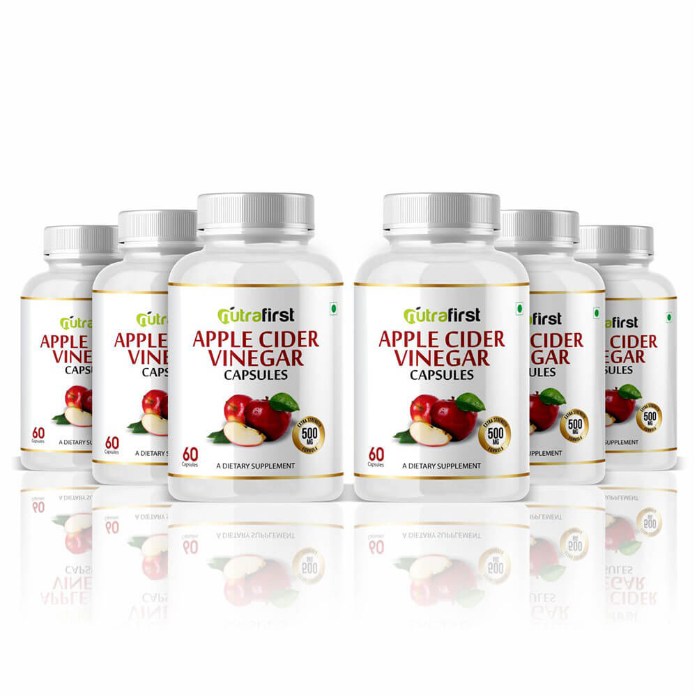 Apple Cider Vinegar 500mg (60 Capsules) – 6 Bottles Pack