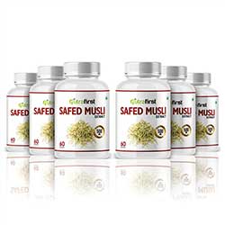 Safed Musli Capsules (100% Pure & Organic) 500mg – 2 Bottles Pack