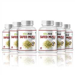 Safed Musli Capsules (100% Pure & Organic) 500mg – 3 Bottles Pack