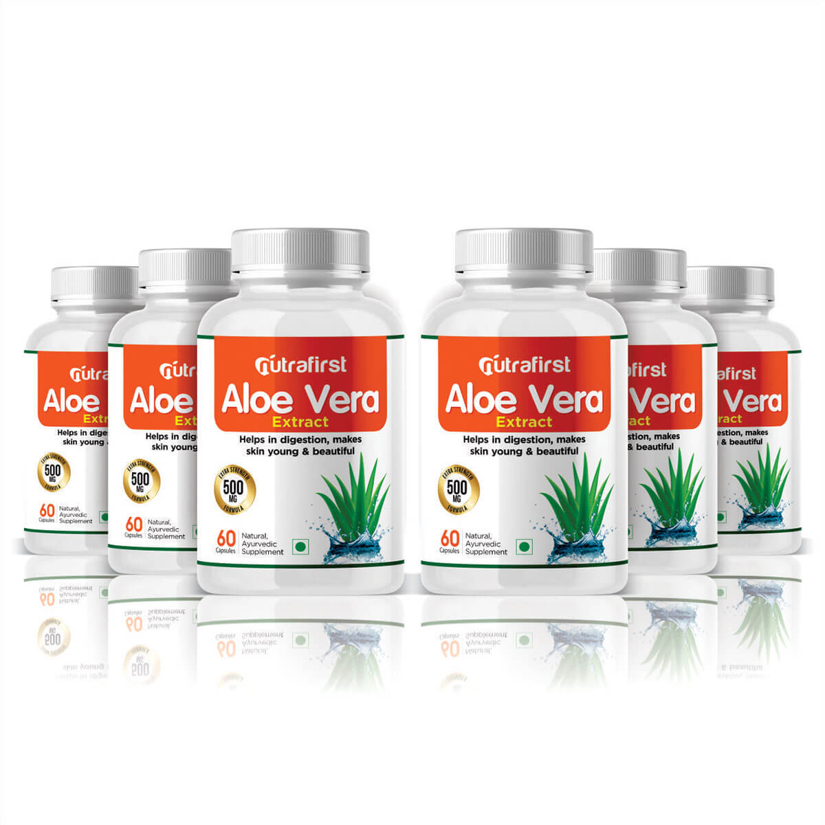 Aloe Vera (60 Capsules) – 6 Bottles Pack