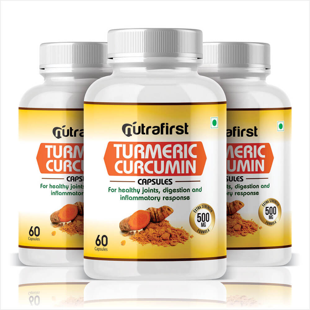 Turmeric Curcumin Capsules (60 Capsules) – 500mg – 3 Bottles Pack