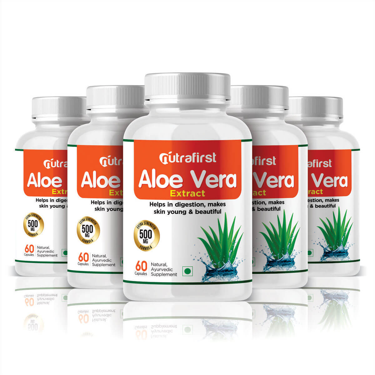 Aloe Vera (60 Capsules) – 5 Bottles Pack