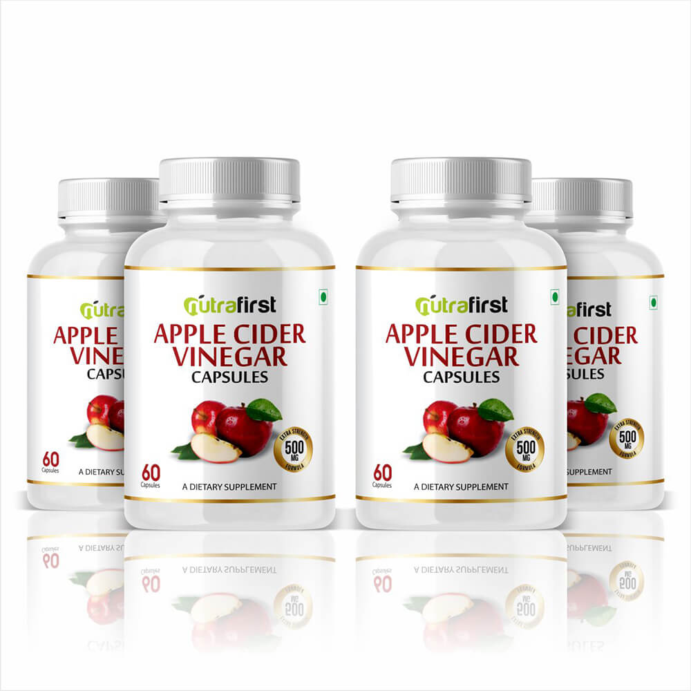 Apple Cider Vinegar 500mg (60 Capsules) – 4 Bottles Pack