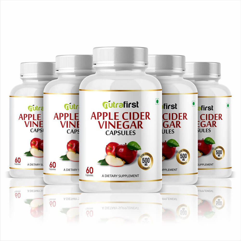 Apple Cider Vinegar 500mg (60 Capsules) – 5 Bottles Pack