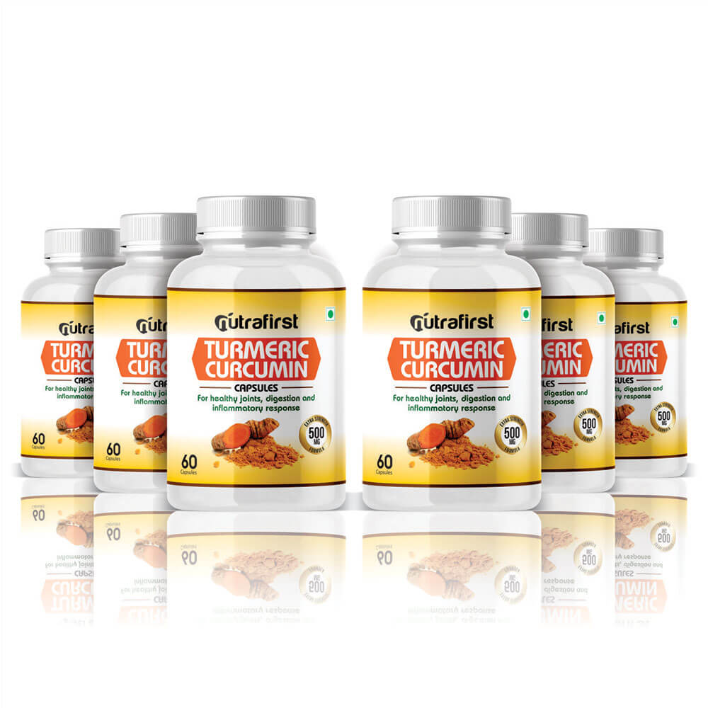 Turmeric Curcumin Capsules (60 Capsules) – 500mg – 6 Bottles Pack