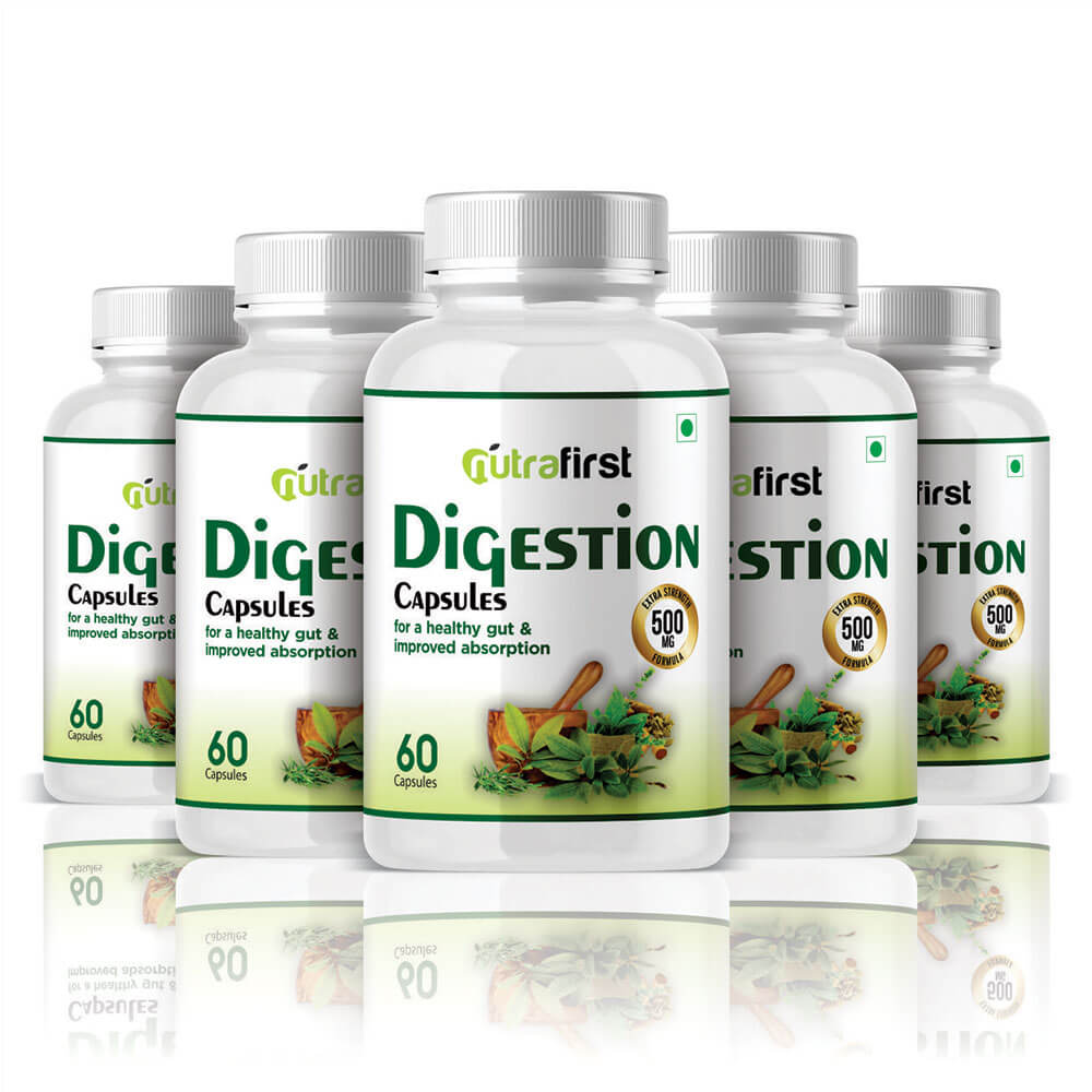 Digestion Capsules 500mg (60 Capsules) – 5 Bottles Pack