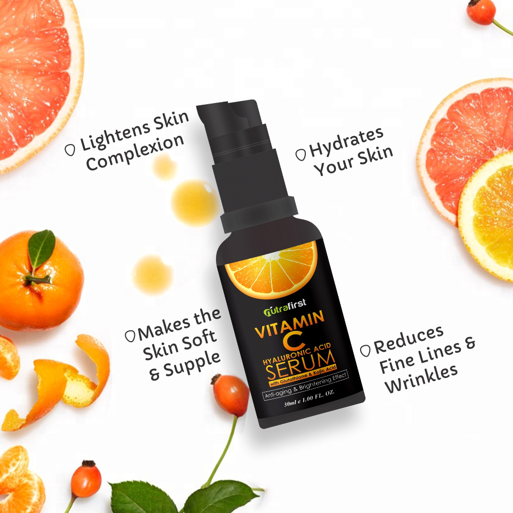 Nutrafirst Vitamin C with Hyaluronic Acid Serum for Clear and Glowing Skin – 30ml