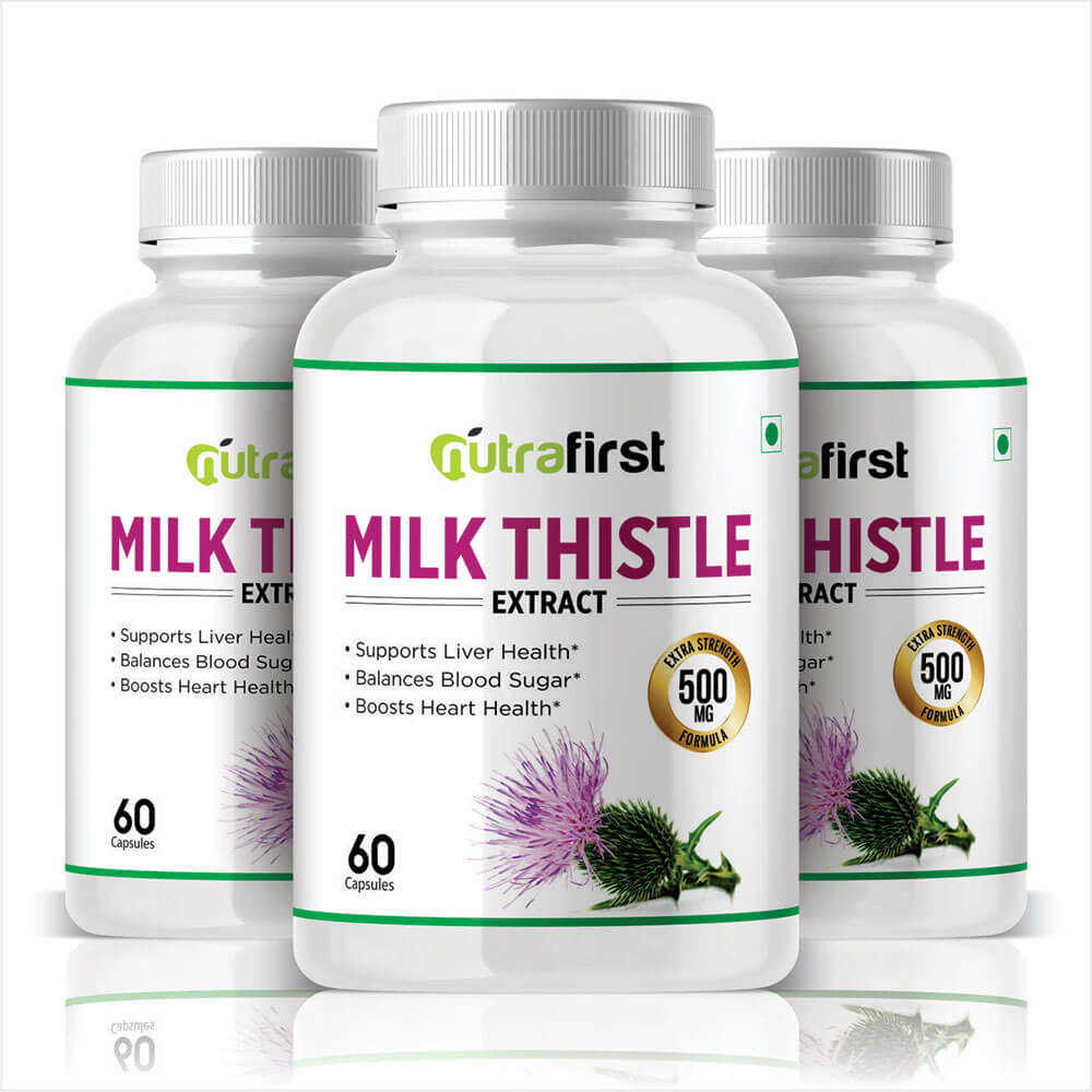 Milk Thistle (Silymarin) Extract 60 Capsules – 500mg – 3 Bottles Pack