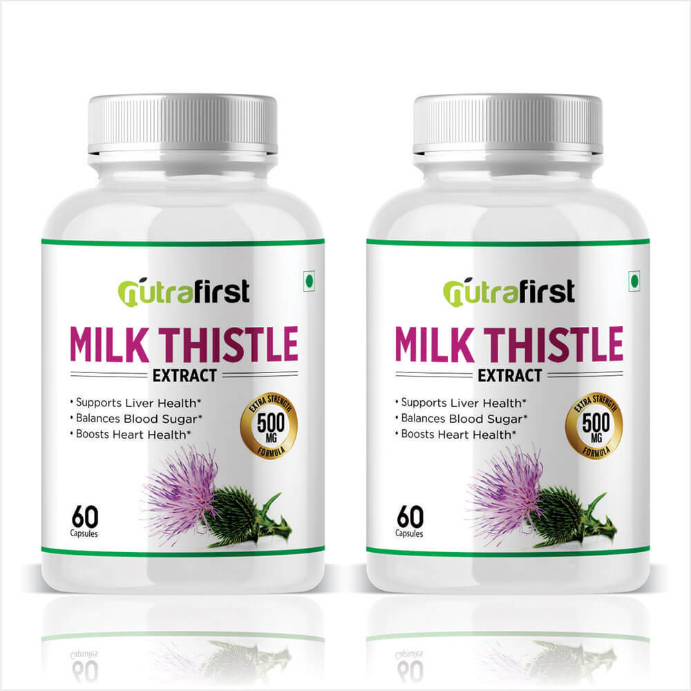 Milk Thistle (Silymarin) Extract 60 Capsules – 500mg – 2 Bottles Pack