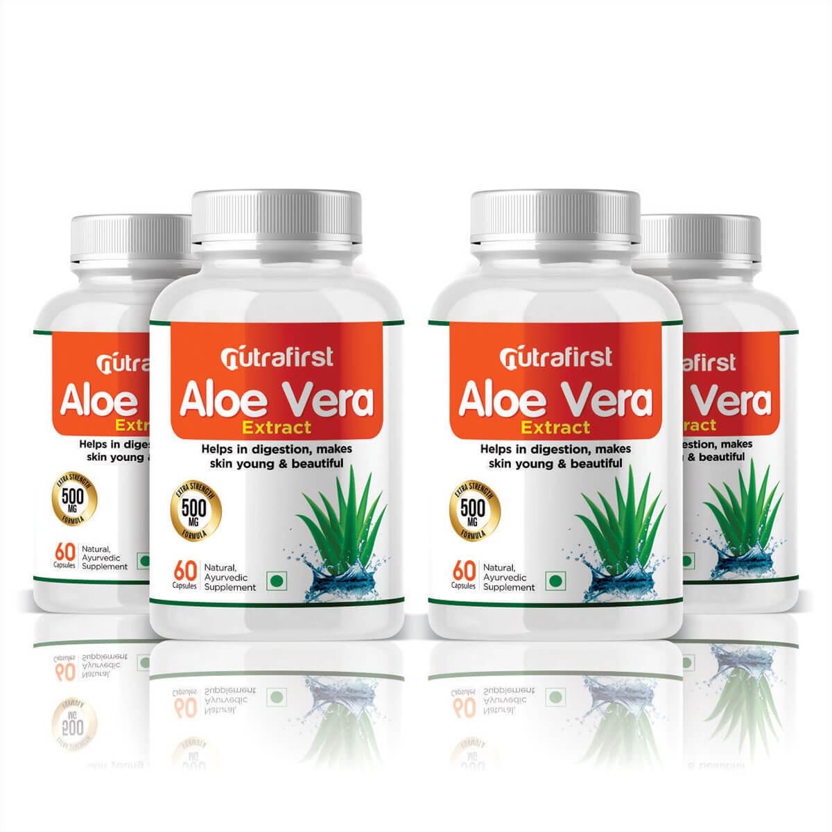 Aloe Vera (60 Capsules) – 4 Bottles Pack