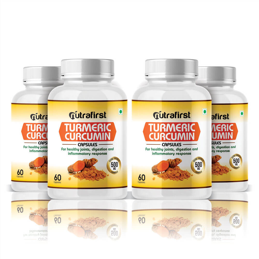 Turmeric Curcumin Capsules (60 Capsules) – 500mg – 4 Bottles Pack