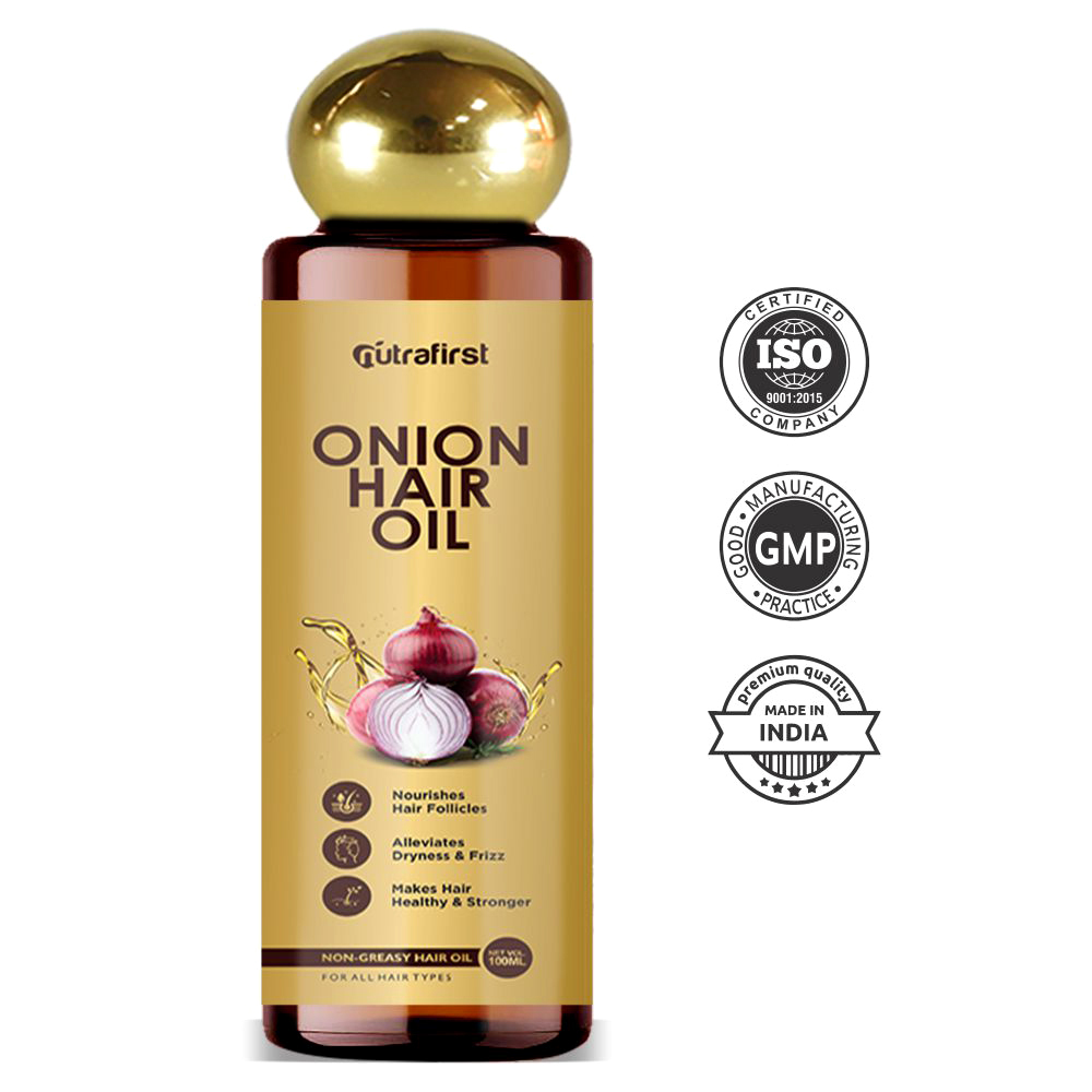 Nutrafirst Onion Hair Oil with Brahmi, Bhringraj, Amla – 100ml