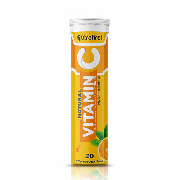 Nutrafirst Vitamin C & Zinc to Boost Energy and Immunity – 20 Effervescent Tablets